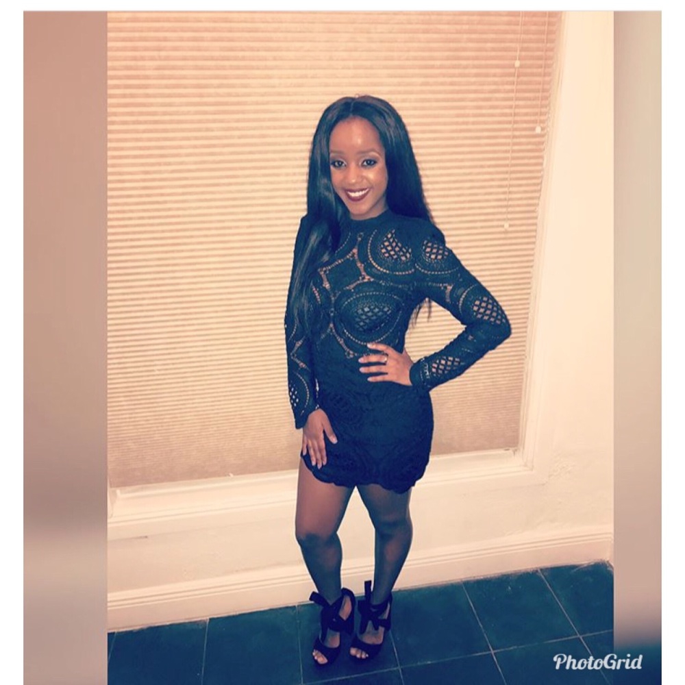 Classy long sleeve black lace dress!!